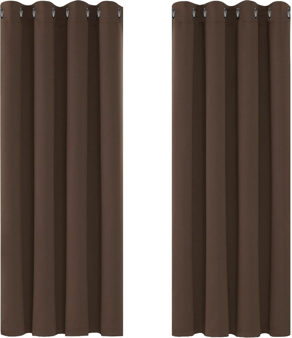 Elevate Your Home with Mocha Thermal Insulated Blackout Curtains - Set of 2 Panels (46 x 54 Inch)
