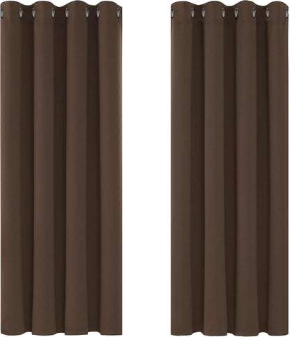 Elevate Your Home with Mocha Thermal Insulated Blackout Curtains - Set of 2 Panels (46 x 54 Inch)