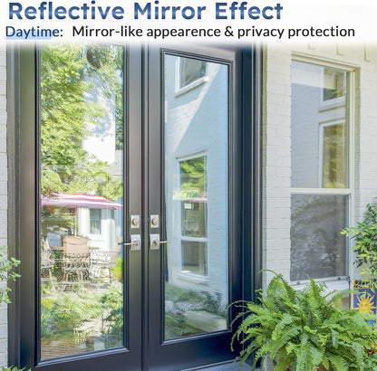 Transform Your Space with Silver Heat Reflective Window Film - One Way Mirror Privacy Tint for Ultimate UV Protection, 44.5 x 200 cm