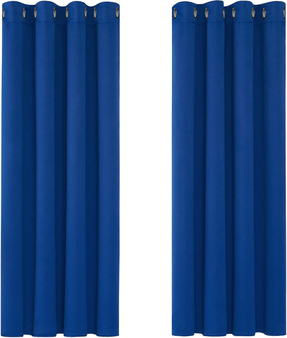 Luxurious Thermal Insulated Blue Eyelet Blackout Curtains - Perfect for Bedroom & Living Room, 46 x 54 Inch, Set of 2 Panels