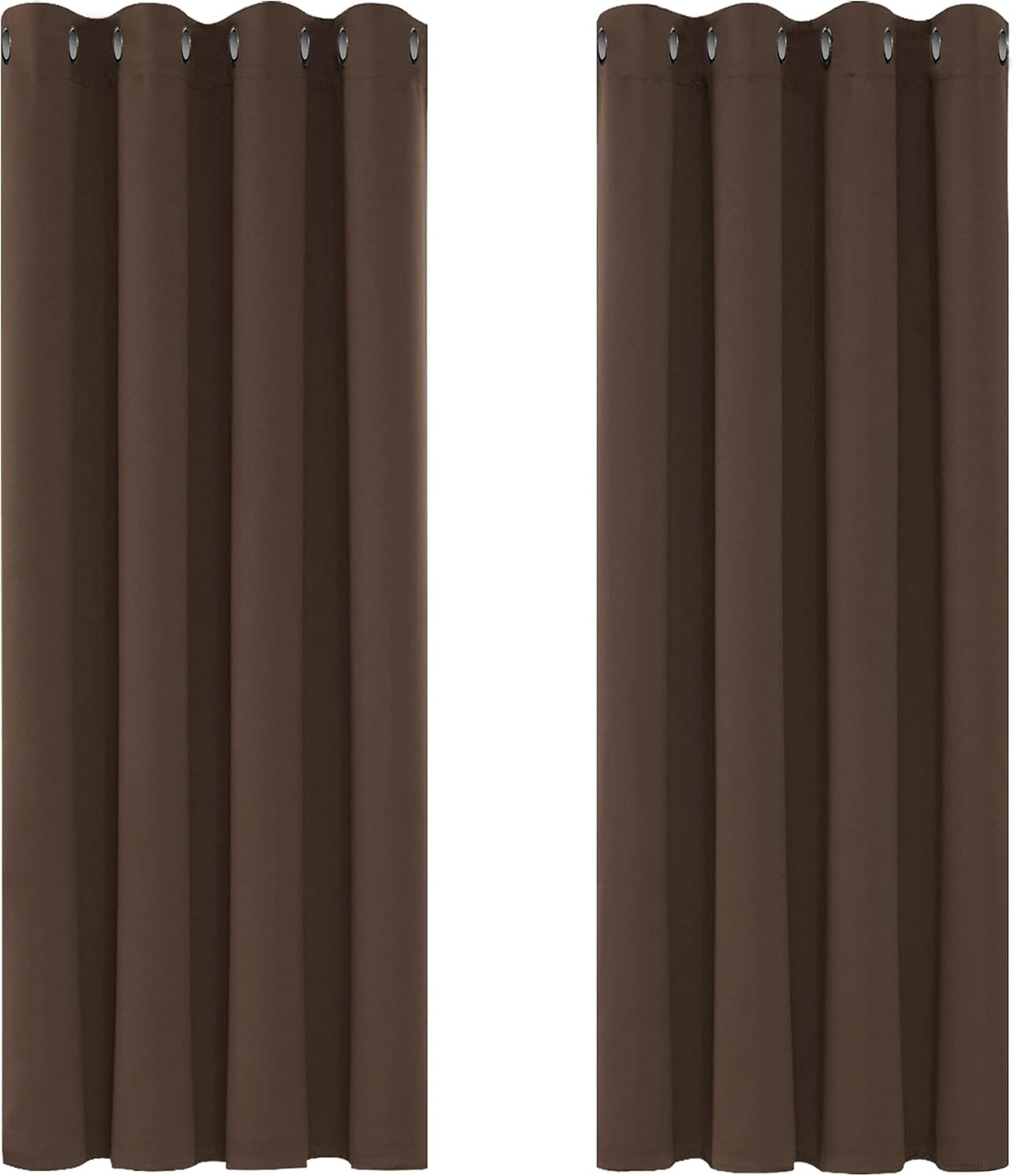 Transform Your Space with Mocha Thermal Insulated Grommet Blackout Curtains - Set of 2 Panels (46 x 54 Inch)