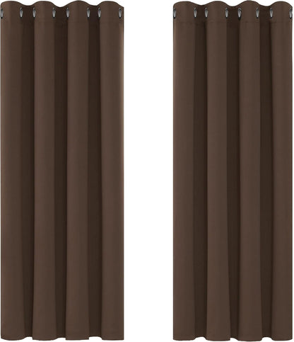 Transform Your Space with Mocha Thermal Insulated Grommet Blackout Curtains - Set of 2 Panels (46 x 54 Inch)