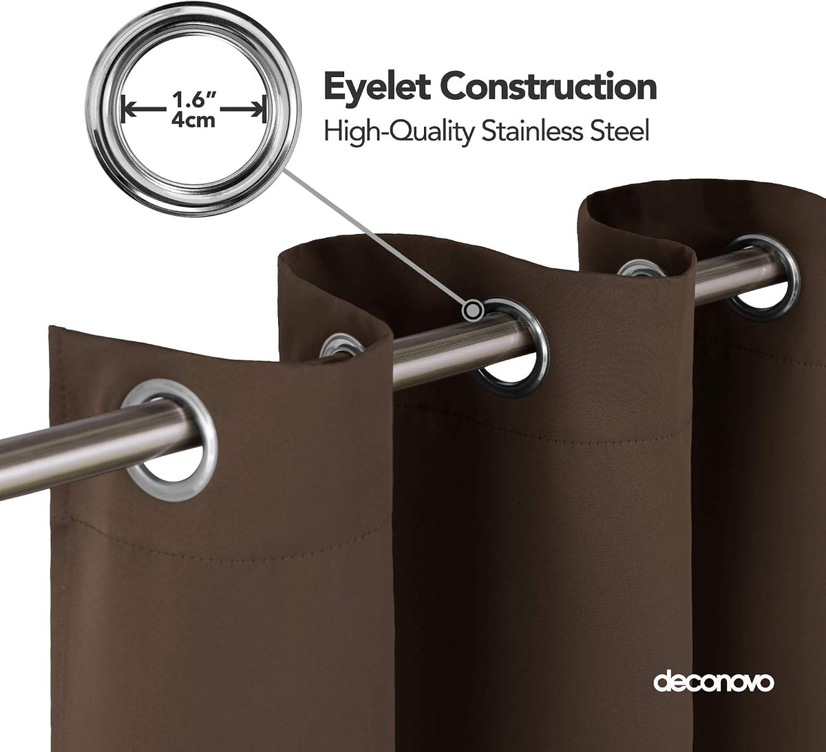 Transform Your Space with Mocha Thermal Insulated Grommet Blackout Curtains - Set of 2 Panels (46 x 54 Inch)