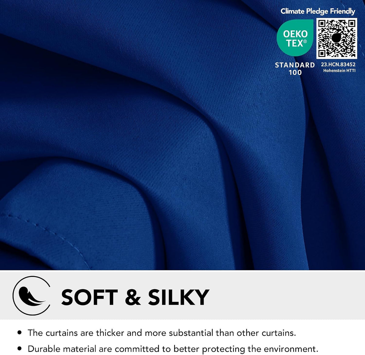 Luxurious Thermal Insulated Blue Eyelet Blackout Curtains - Perfect for Bedroom & Living Room, 46 x 54 Inch, Set of 2 Panels