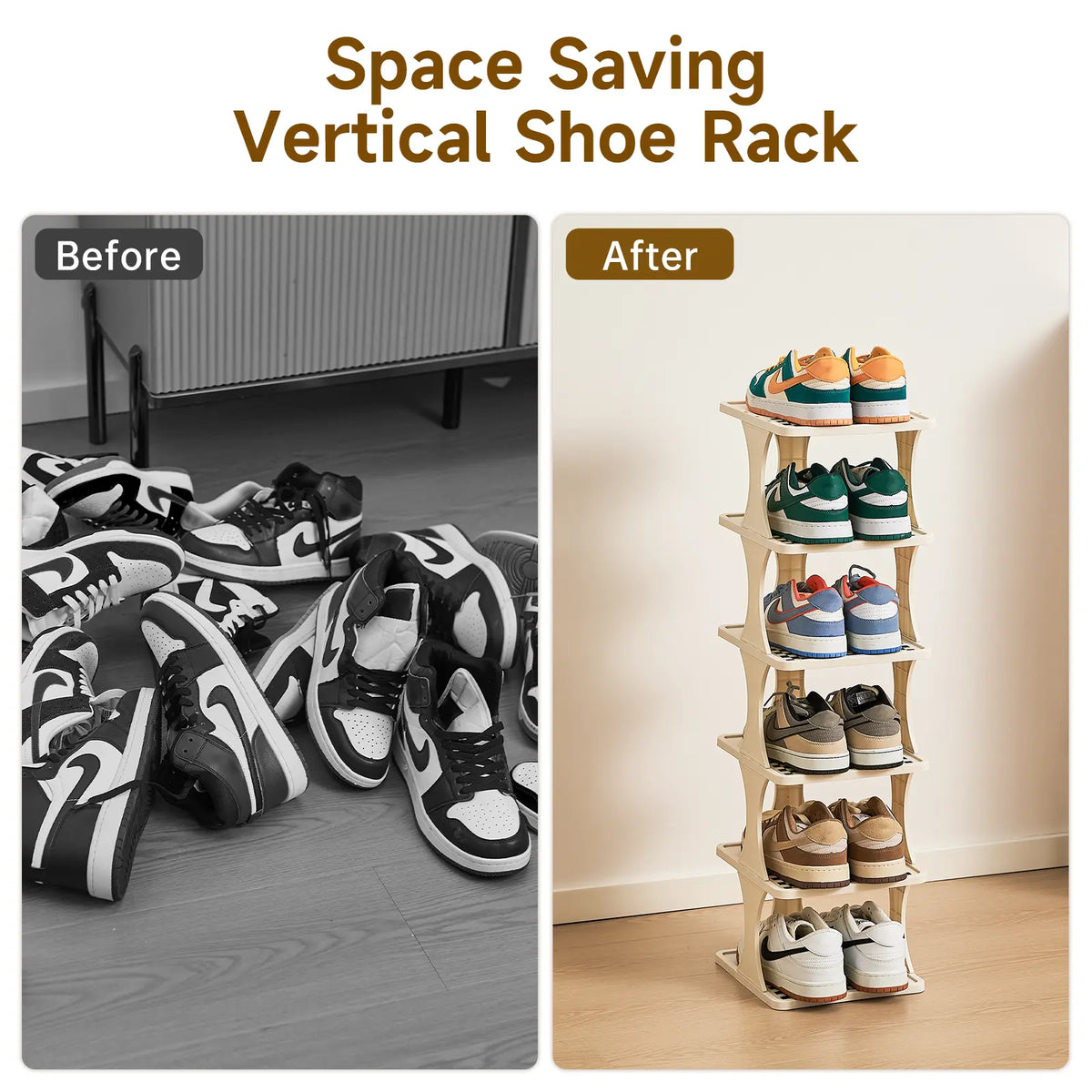 Transform Your Space with the UFORU 6/9-Layer Vertical Detachable Shoe Storage Rack - Stylish & Versatile Organization for Every Home